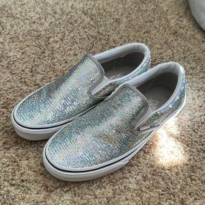 Vans classic slip-on ( micro sequins ) silver